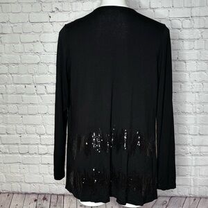 Joan Rivers Black Sequin Cardigan Size S